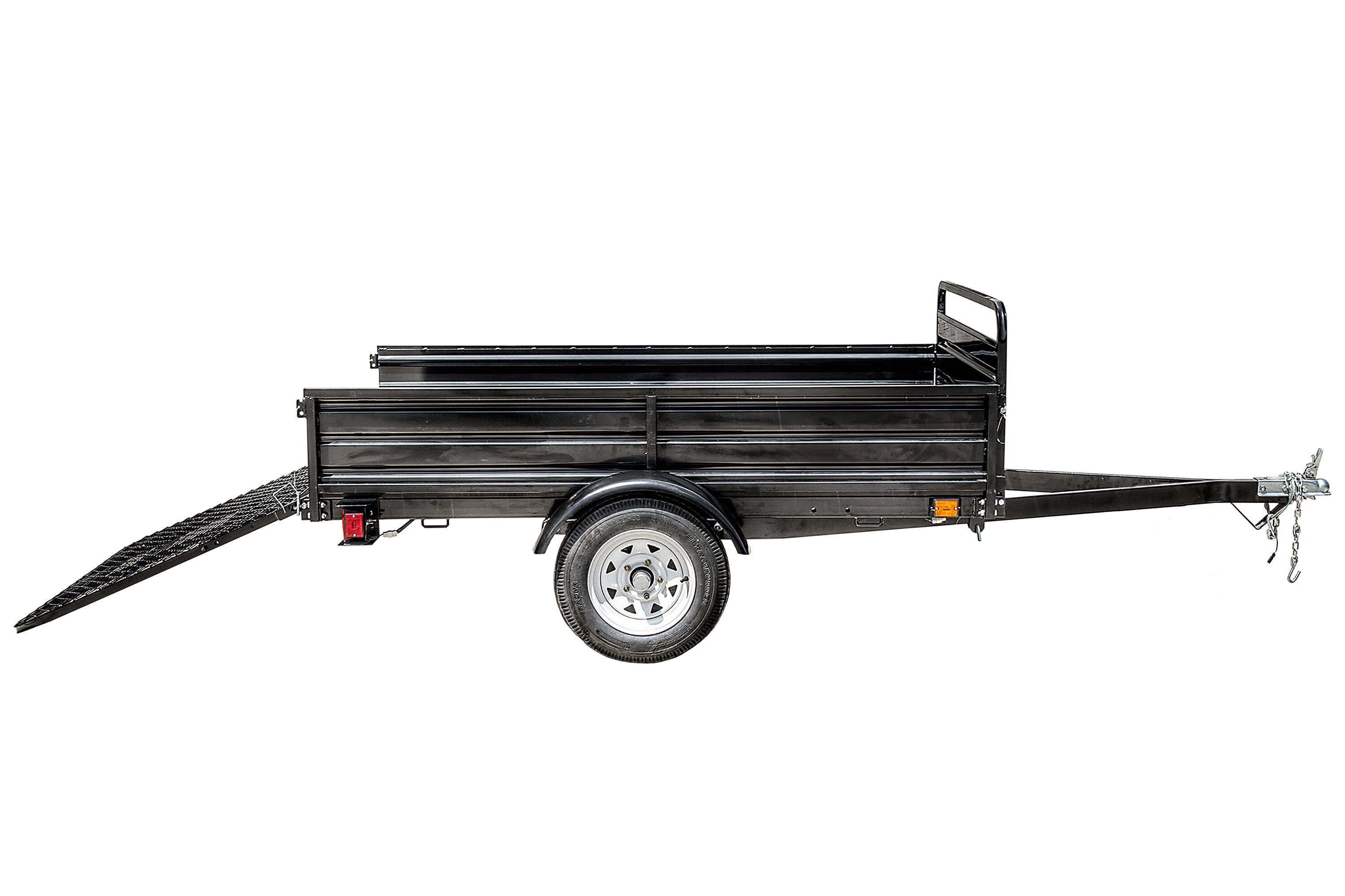 Remolque de utilidad de acero de 5 pies x 7 pies con puerta de rampa (capacidad de 1639 lb)