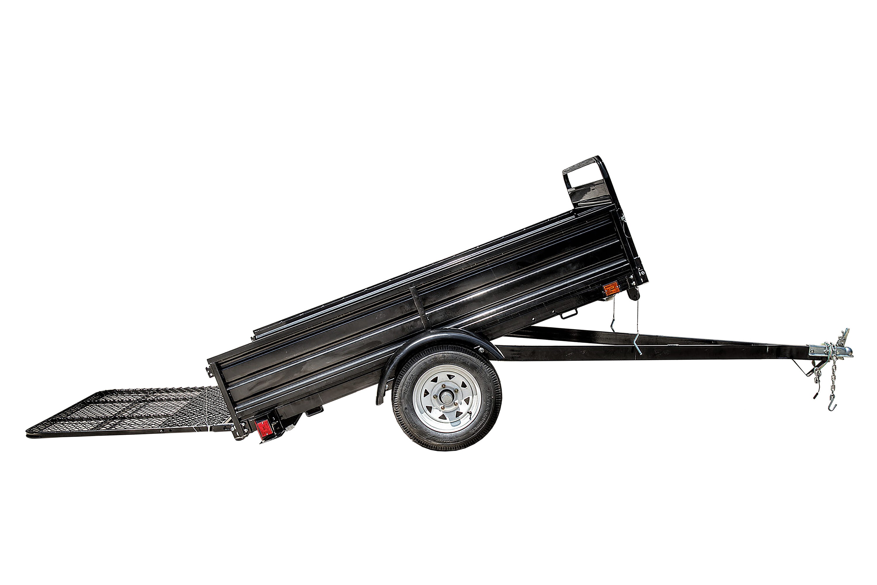 Remolque de utilidad de acero de 5 pies x 7 pies con puerta de rampa (capacidad de 1639 lb)