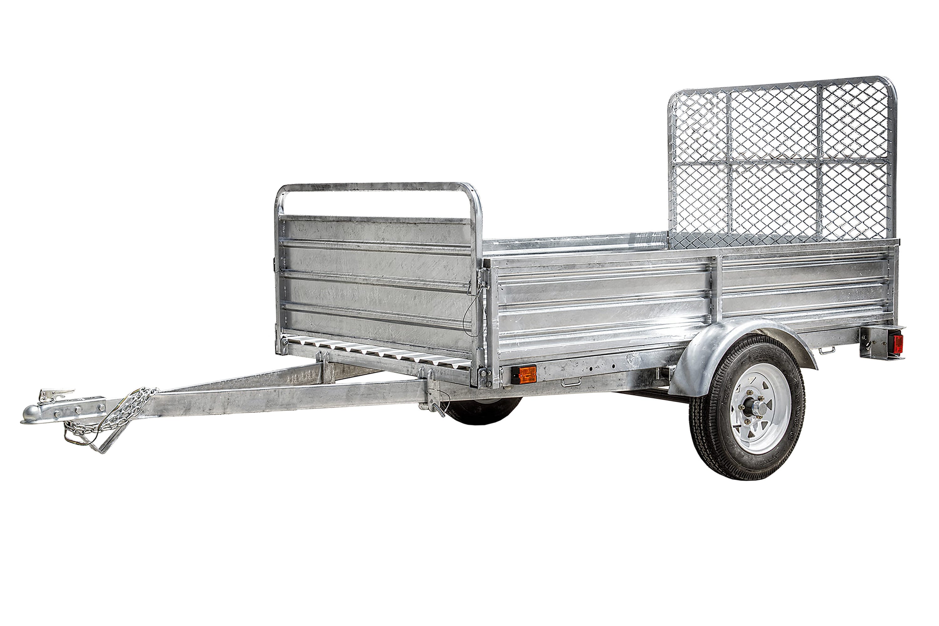 Remolque de utilidad de acero de 5 pies x 7 pies con puerta de rampa (capacidad de 1639 lb)