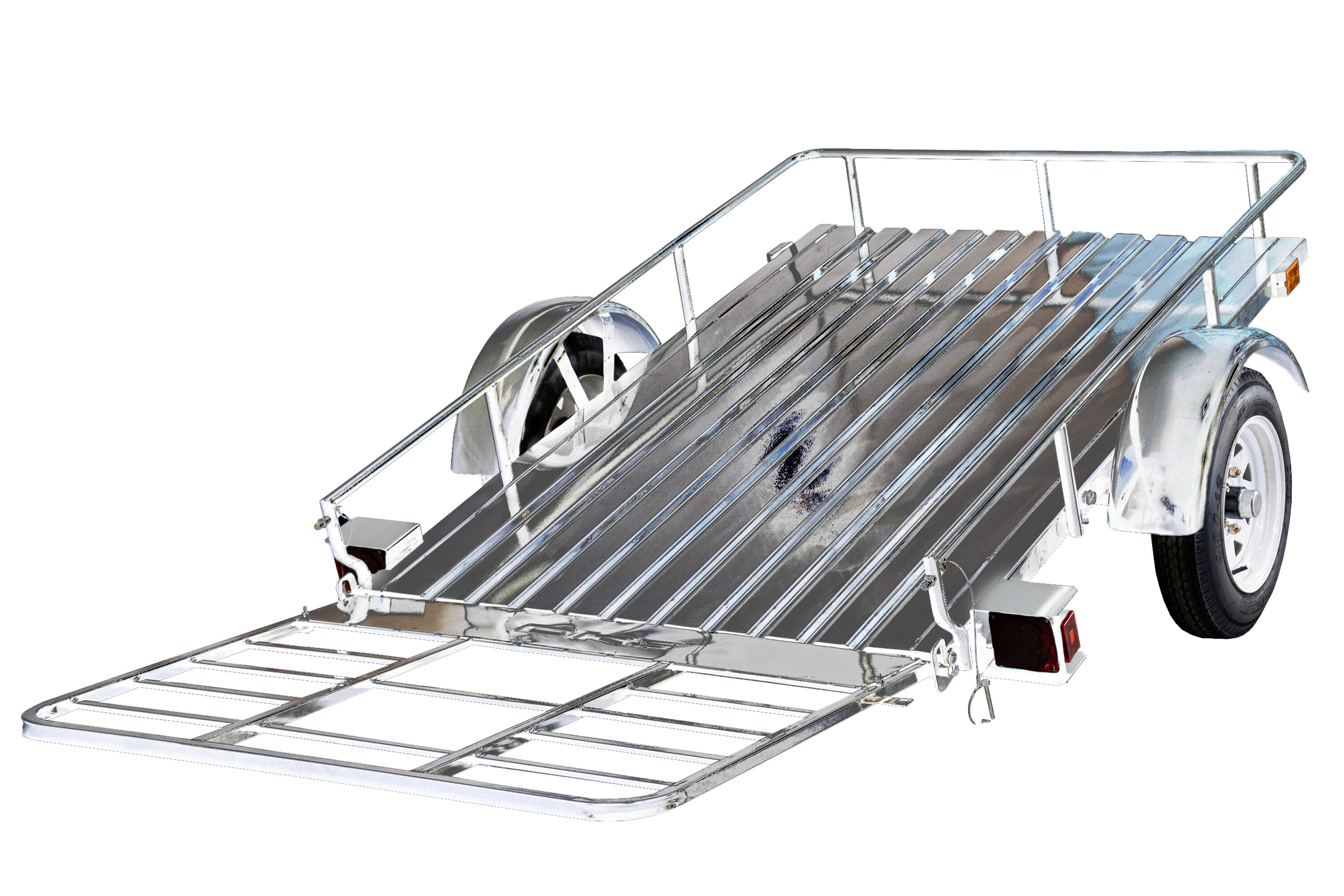 Remolque de Utilidad de Acero de 4 pies x 6 pies con Puerta de Rampas (Capacidad de 1295 lb)