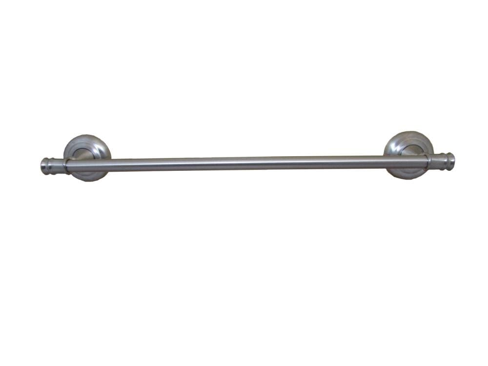 Juego de accesorios decorativos para baño en níquel satinado Edgerton de 3 piezas: barra de toallas, portarrollos y argolla para toallas - Incluye BA3802-3SET-SN