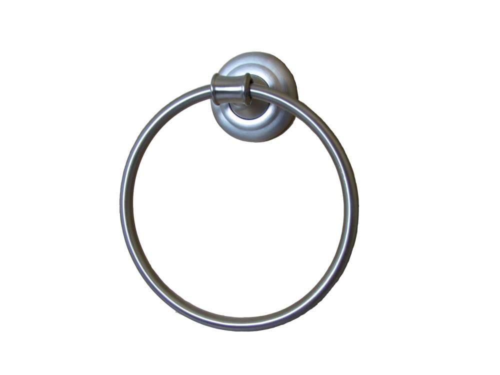 Juego de accesorios decorativos para baño en níquel satinado Edgerton de 3 piezas: barra de toallas, portarrollos y argolla para toallas - Incluye BA3802-3SET-SN