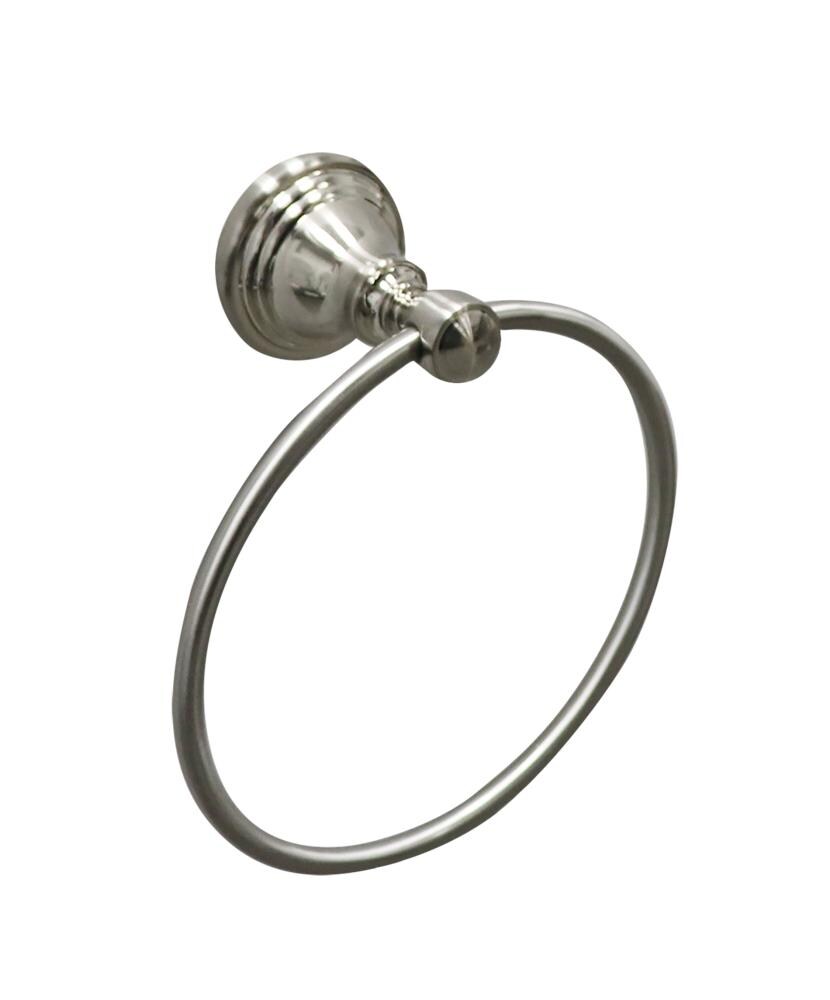 Conjunto de accesorios decorativos para baño de 3 piezas con acabado en níquel cepillado Jordon, incluye barra de toalla, porta papel higiénico y argolla para toalla - Modelo FSI657-18TPTRBNIC