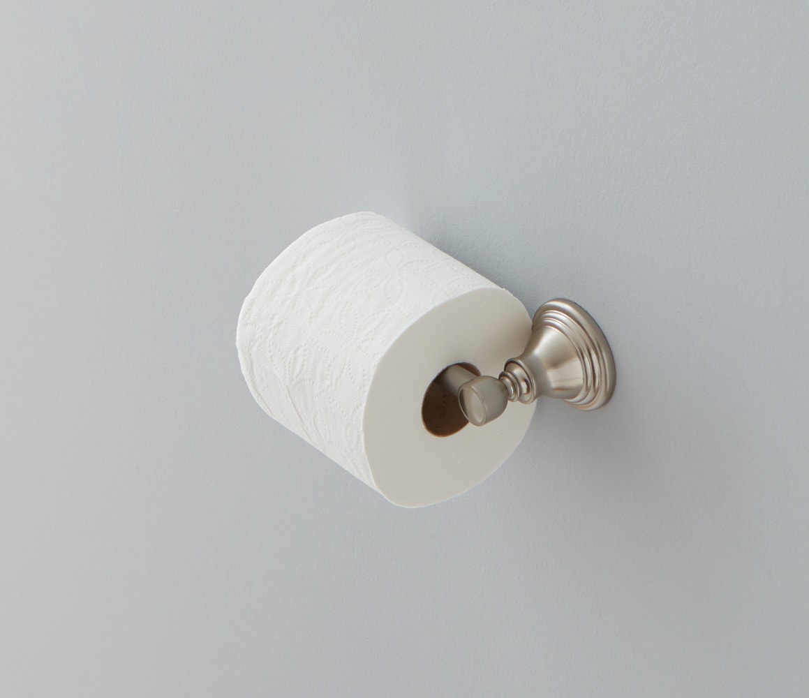 Conjunto de accesorios decorativos para baño de 3 piezas con acabado en níquel cepillado Jordon, incluye barra de toalla, porta papel higiénico y argolla para toalla - Modelo FSI657-18TPTRBNIC
