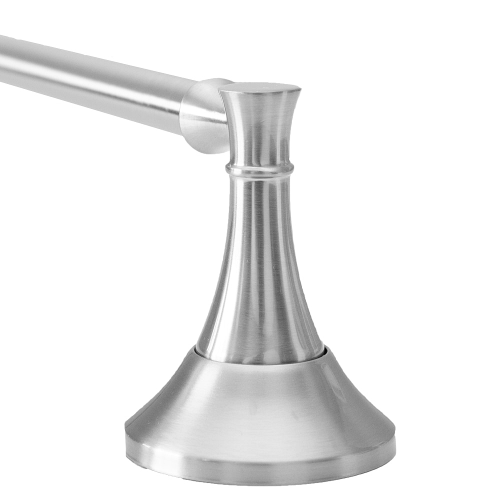 Set de accesorios decorativos para baño en níquel satinado de 3 piezas Arlington: barra para toallas, portarrollos y argolla para toallas. Incluye BA2702-3SET-SN.