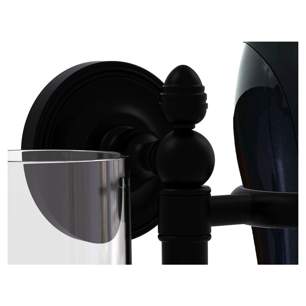 Set de herrajes decorativos para baño en negro mate de dos piezas de la línea Prestige Regal. Incluye barra para toallas.