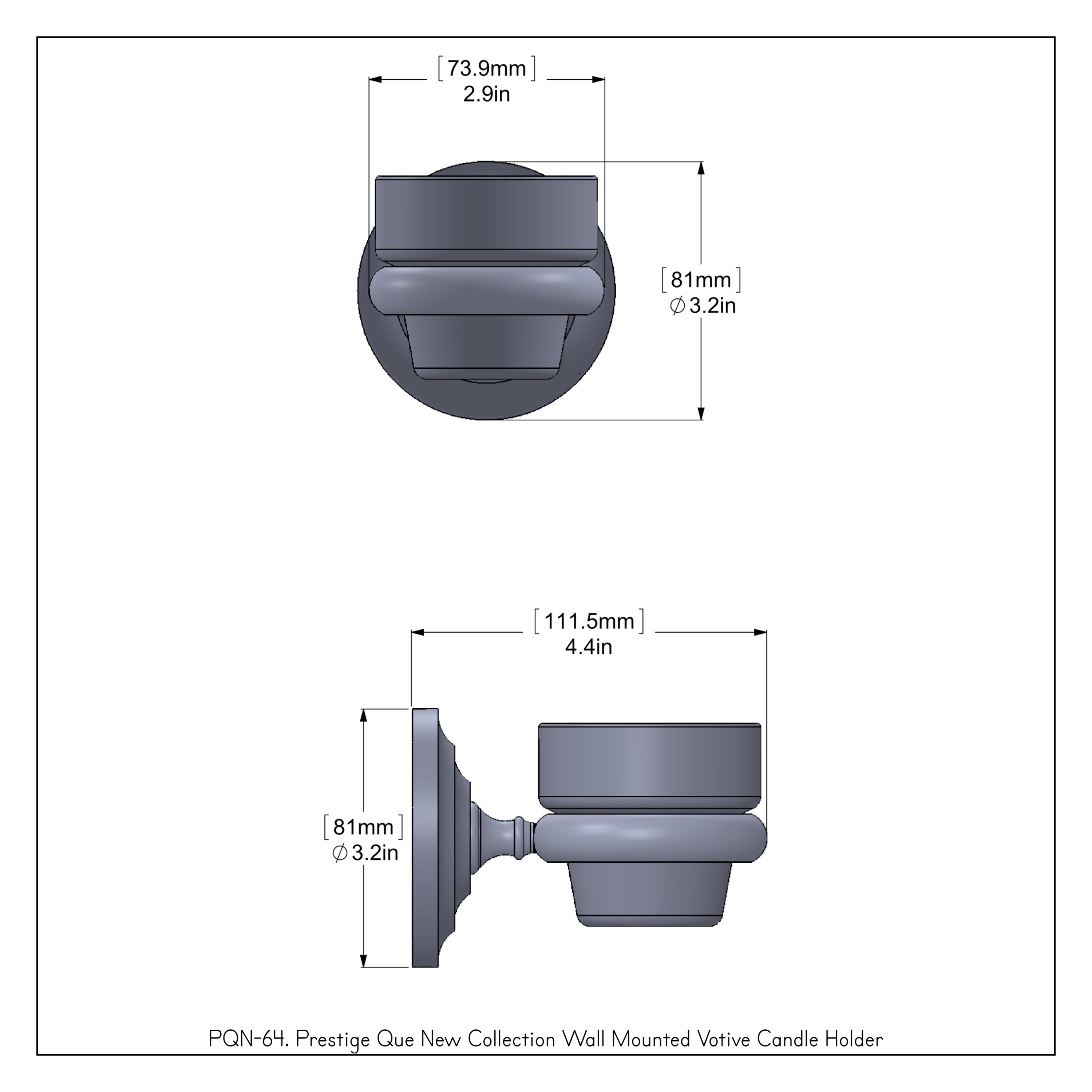 Juego de accesorios decorativos para baño de dos piezas Prestige Que New en cromo satinado de Allied Brass incluido PQN-64-SCH.