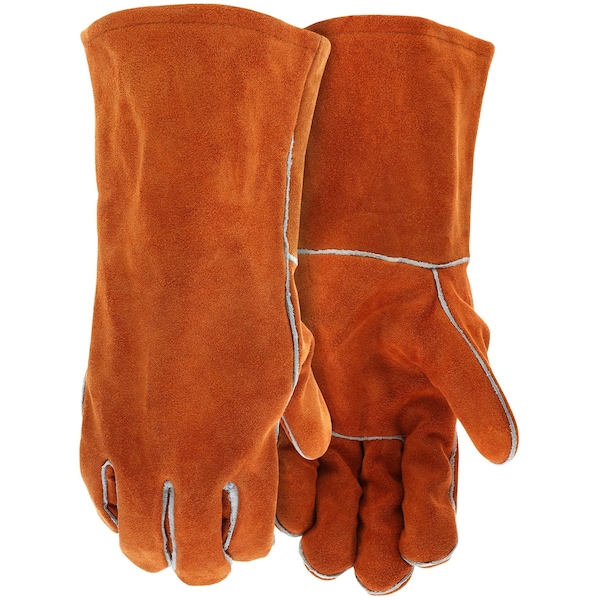 Guantes de seguridad Mcr, Soldador de piel marrón sin logo ni etiqueta, 12 piezas - 4300N