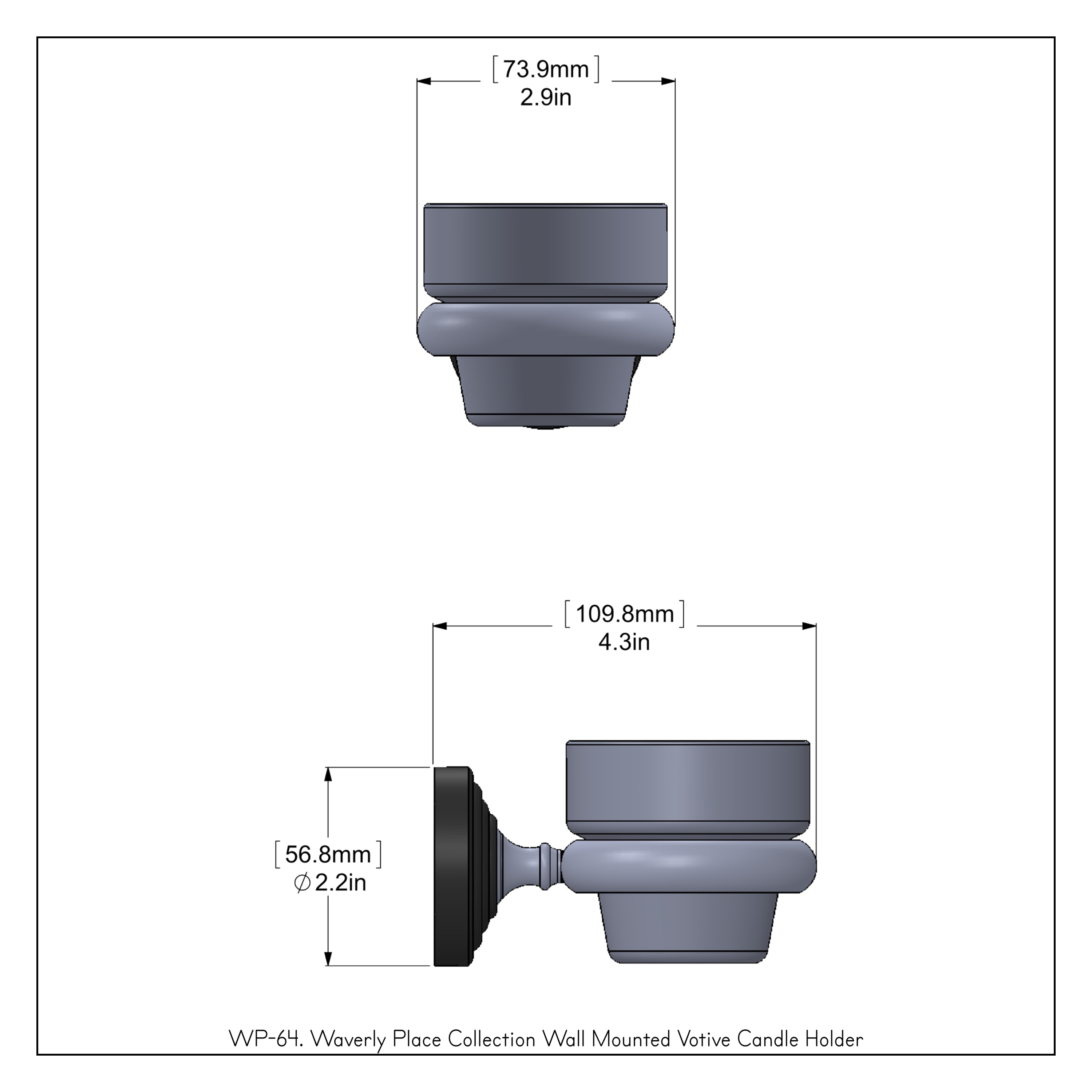 Conjunto de accesorios decorativos para baño en bronce antiguo de dos piezas de Waverly Place de Allied Brass incluido WP-64-ABZ.