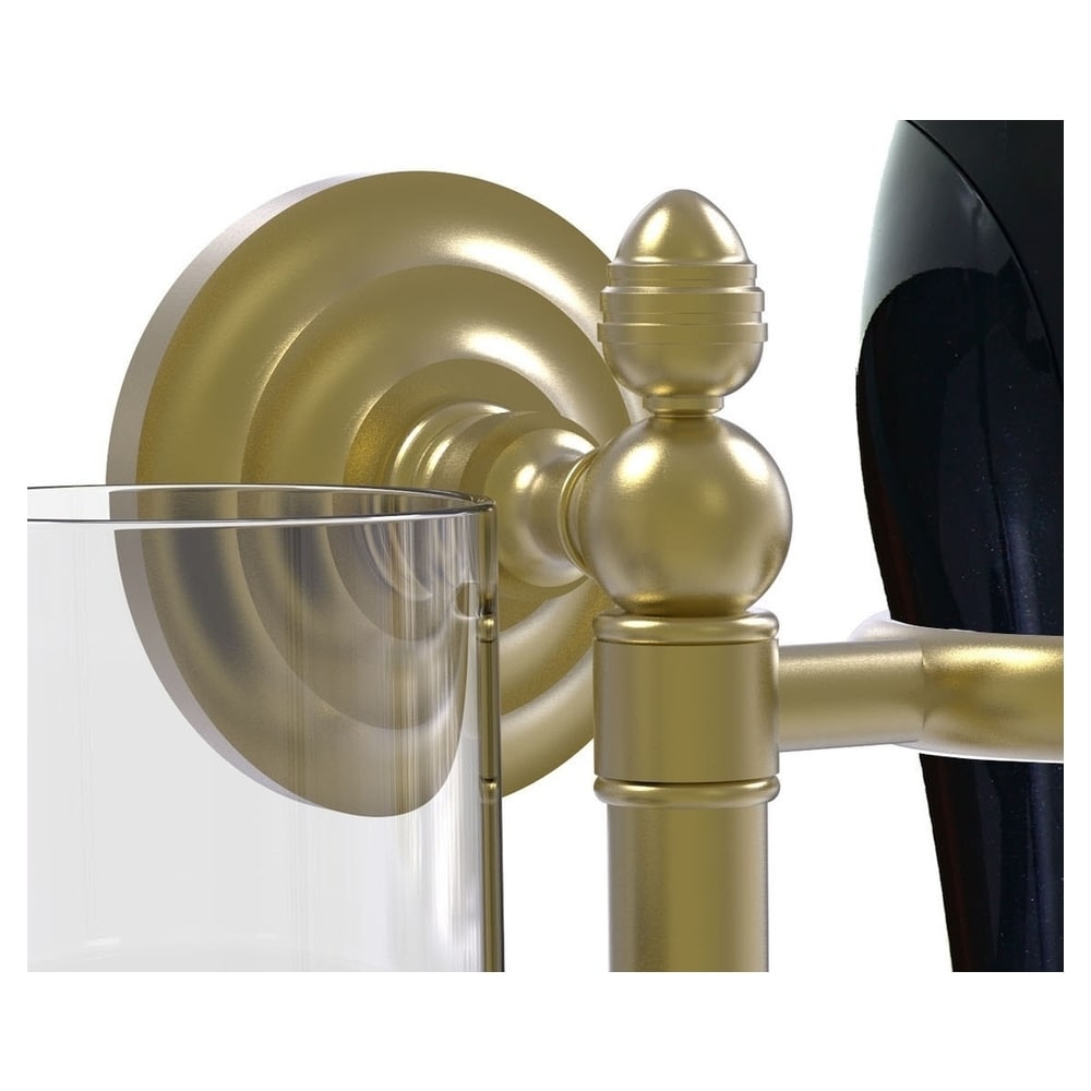 Juego de accesorios decorativos para baño de latón satinado - Serie Que New de 2 piezas, incluye barra para toallas.