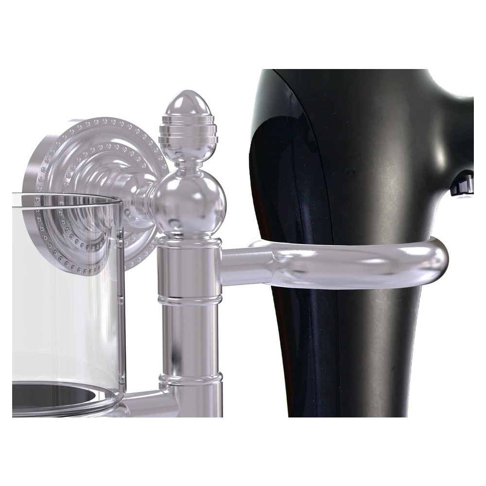 Juego de accesorios para baño decorativos de cromo satinado de 2 piezas Dottingham Brass, incluye barra de toalla