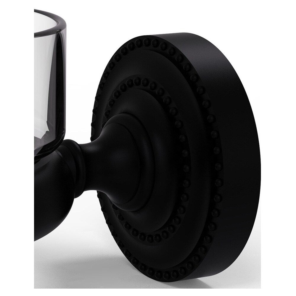 Set de accesorios de baño decorativos en negro mate de 2 piezas de Allied Brass Dottingham incluido DT-64-BKM.