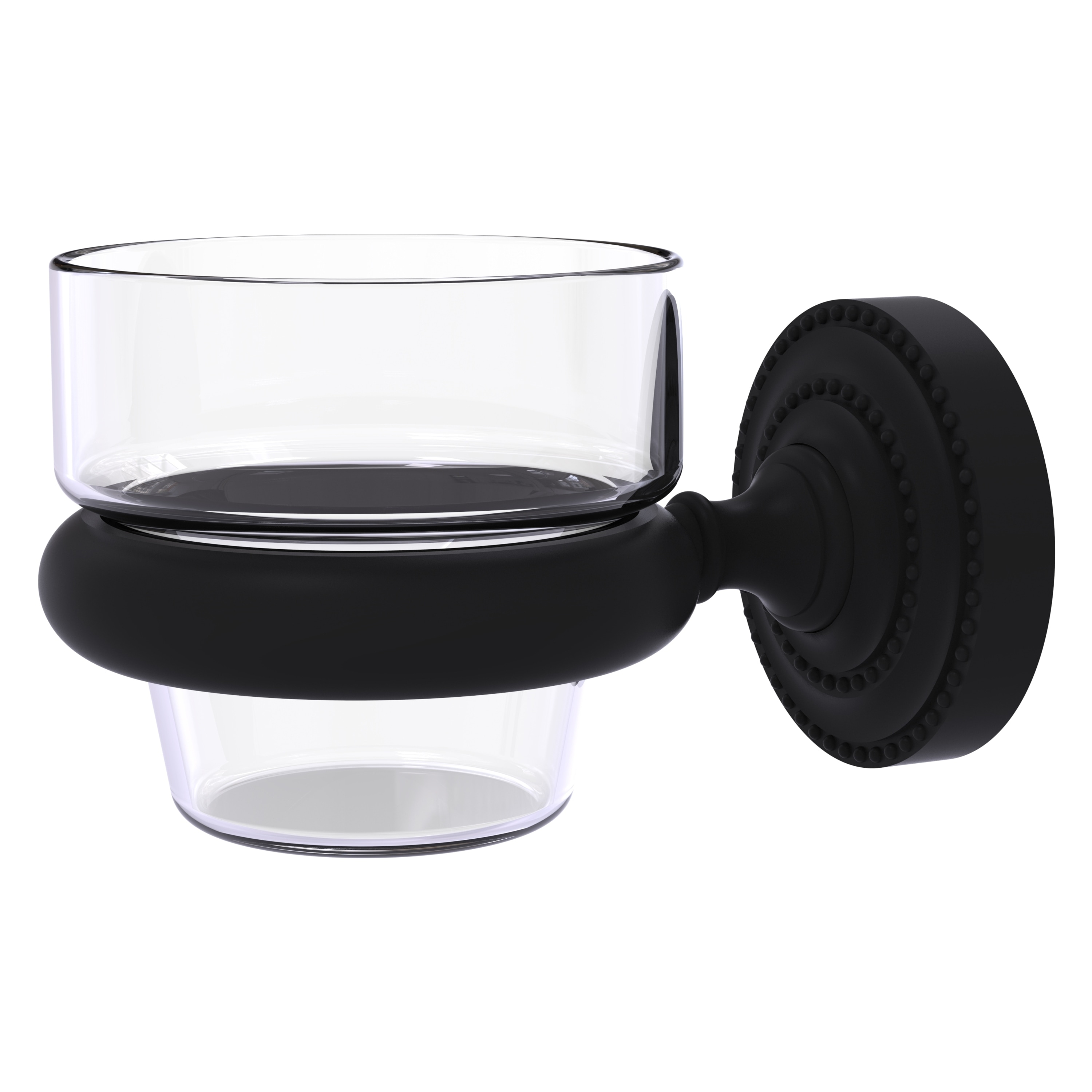 Set de accesorios de baño decorativos en negro mate de 2 piezas de Allied Brass Dottingham incluido DT-64-BKM.