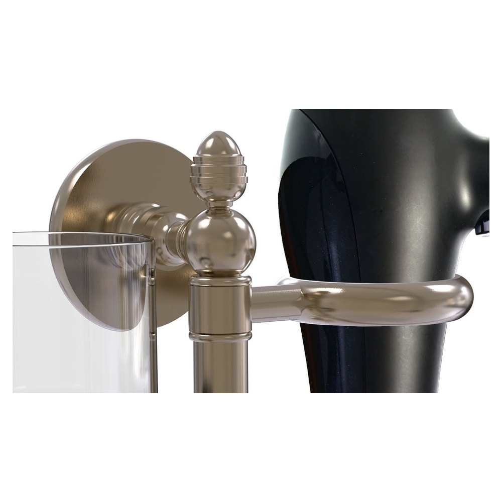 Juego de accesorios decorativos para baño de 2 piezas de latón envejecido Prestige Skyline, incluye barra para toallas - Pewter Antiguo