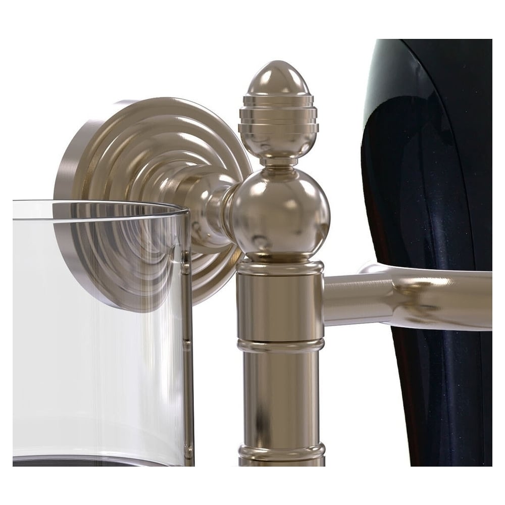 Juego de accesorios decorativos para baño de 2 piezas en peltre antiguo Waverly Place de Allied Brass, incluye barra de toallas WP-GTBD-1-PEW