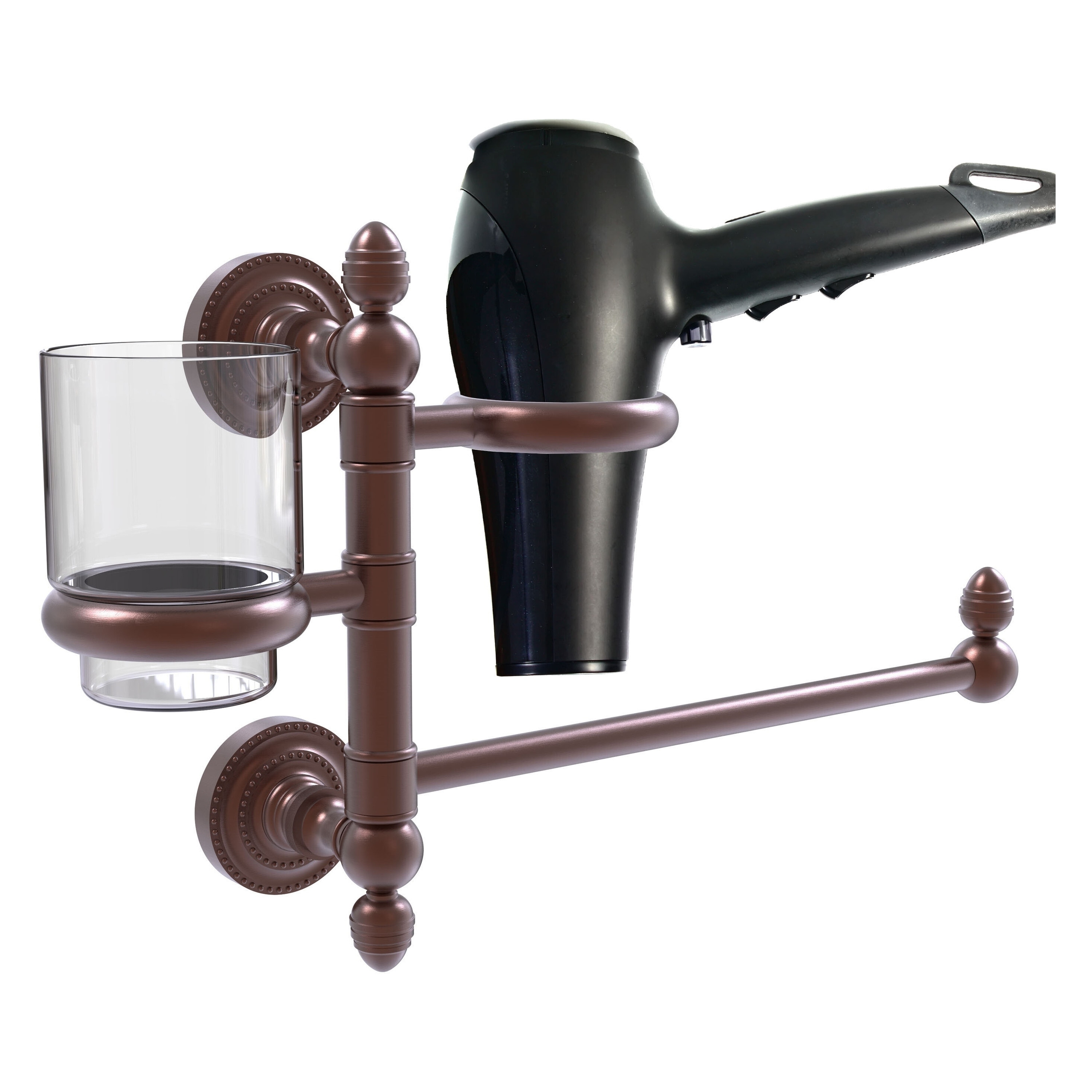 Conjunto de accesorios decorativos para baño en cobre antiguo de dos piezas de Allied Brass - Barra de toallas incluida, modelo DT-GTBD-1-CA