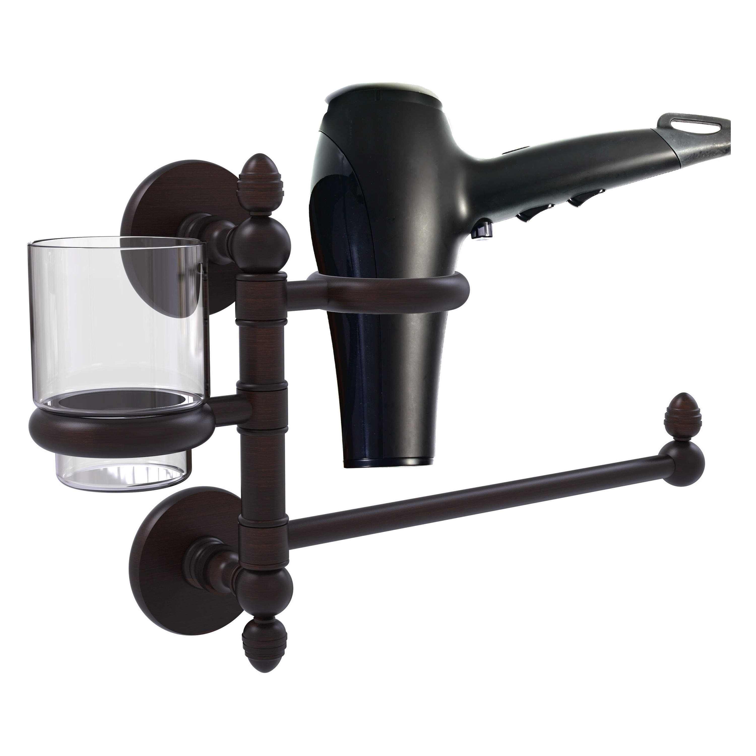 Set de hardware decorativo para baño con barra de toalla en bronce veneciano de la colección Prestige Skyline de Allied Brass, 2 piezas, incluye P1000-GTBD-1-VB.