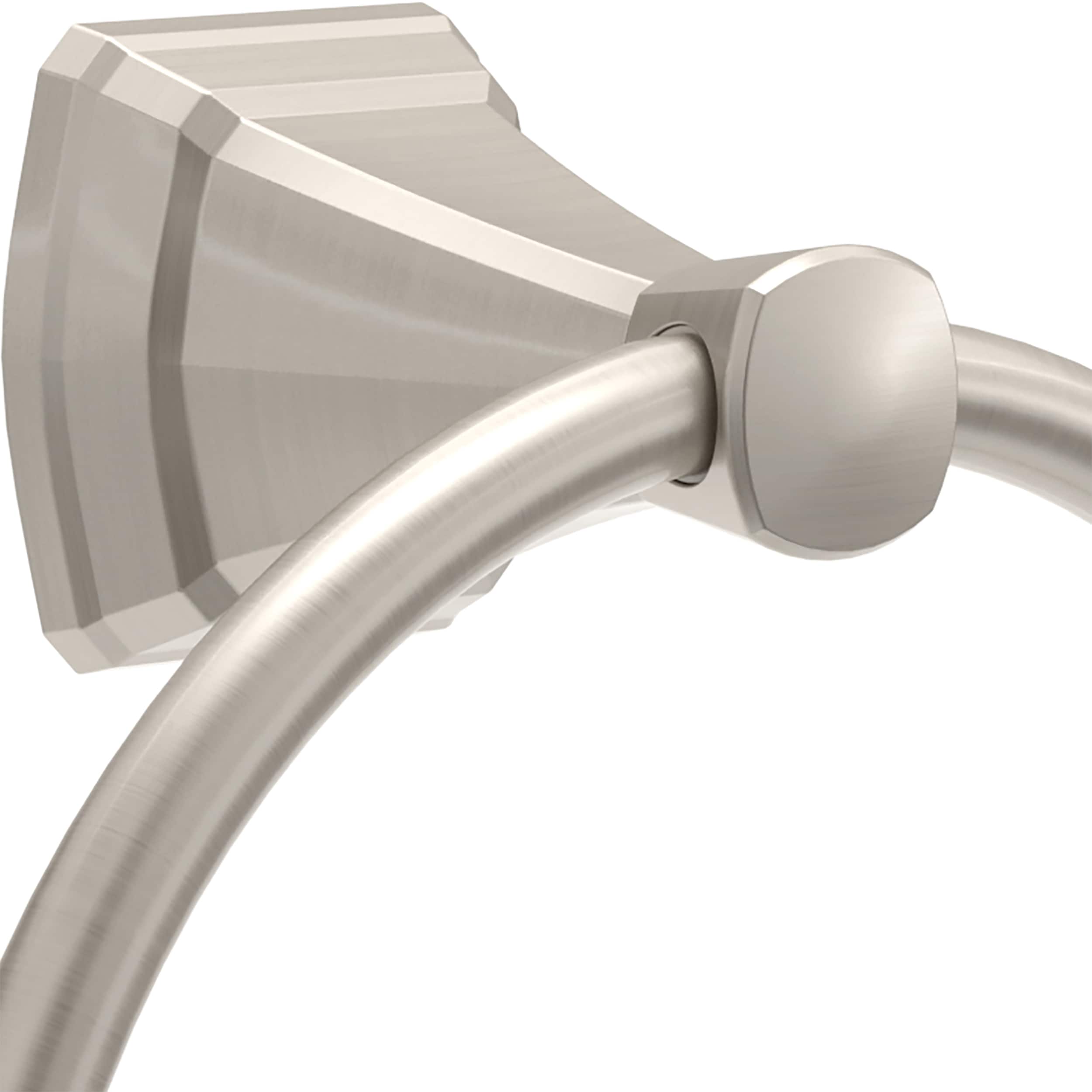 Set de accesorios decorativos de baño en níquel cepillado Delta 3 piezas Flynn Spotshield: Barra para toallas, porta papel higiénico y anillo para toallas incluidos FLY63-DN