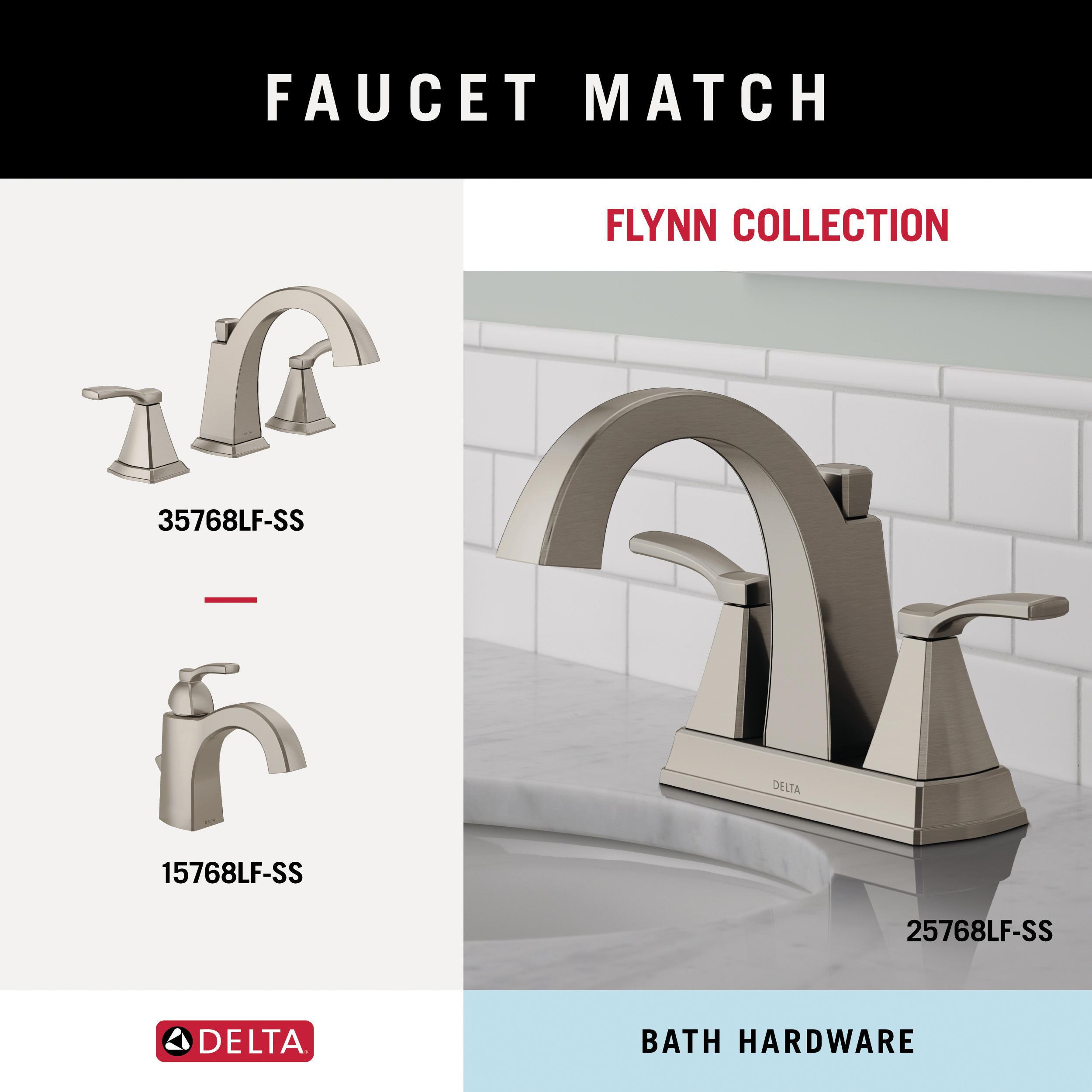 Set de accesorios decorativos de baño en níquel cepillado Delta 3 piezas Flynn Spotshield: Barra para toallas, porta papel higiénico y anillo para toallas incluidos FLY63-DN