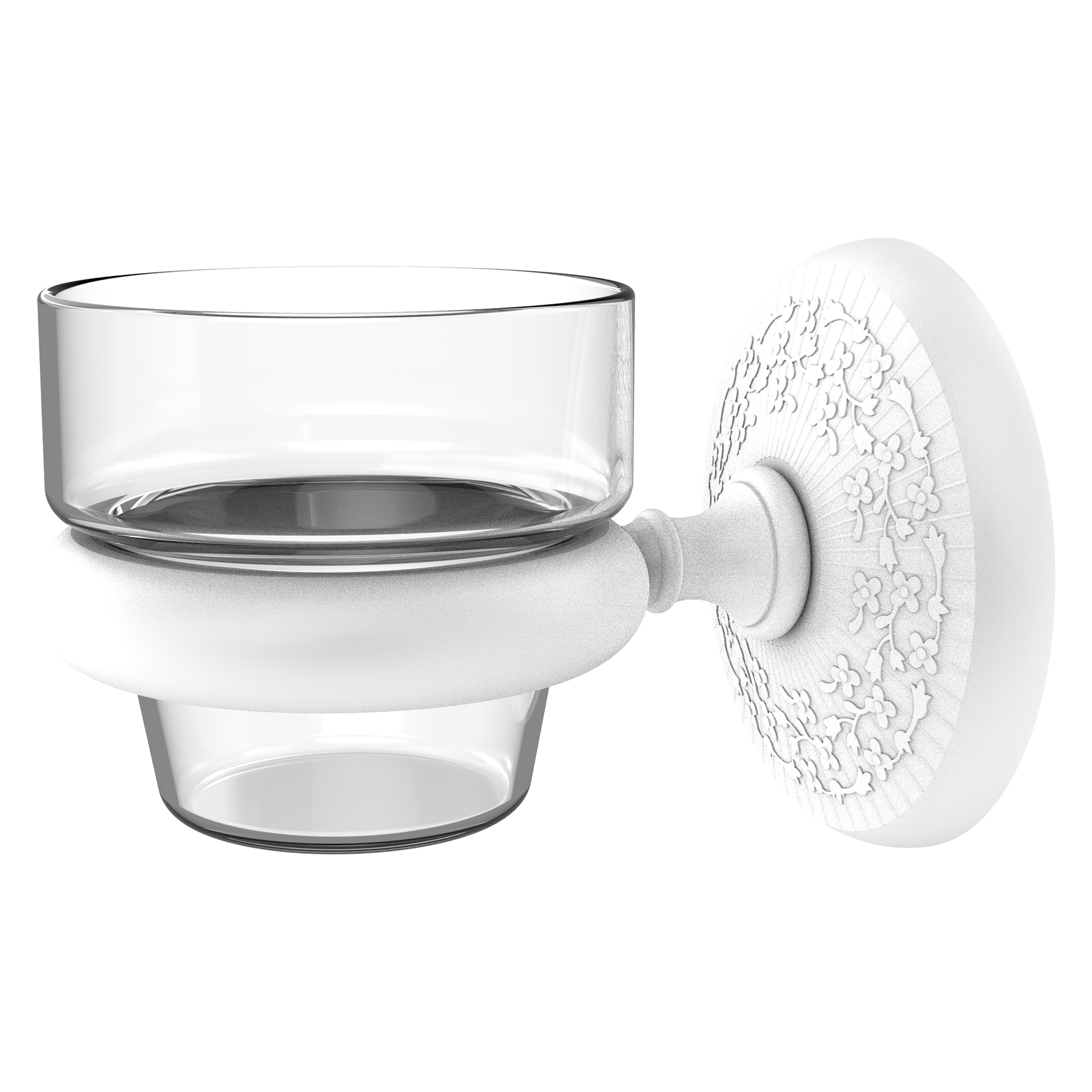 Set de accesorios para baño decorativos en color blanco mate de 2 piezas Monte Carlo. Incluye MC-64-WHM.