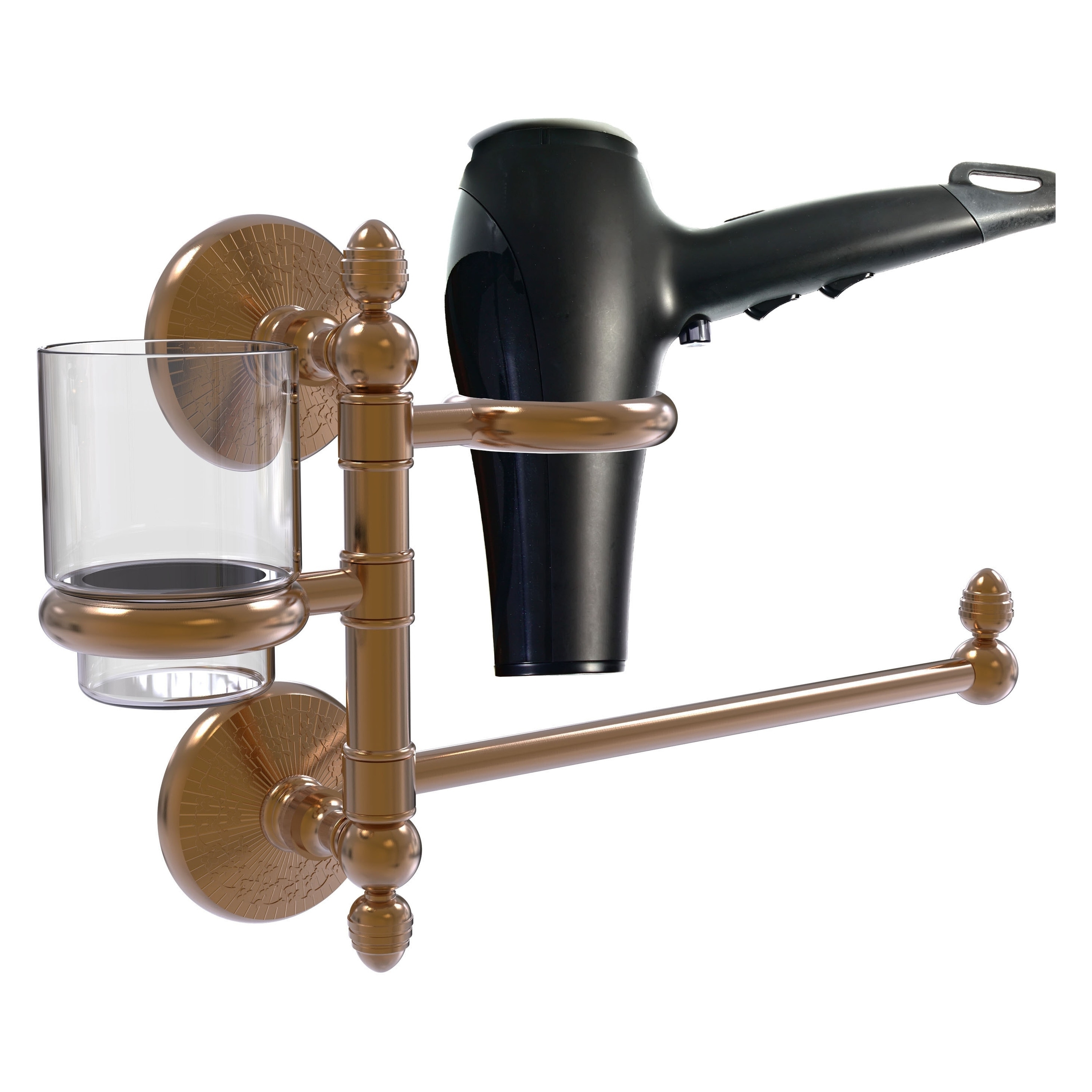 Juego de hardware de baño decorativo de bronce cepillado de Monte Carlo de 2 piezas de Allied Brass, incluye barra para toallas MC-GTBD-1-BBR.