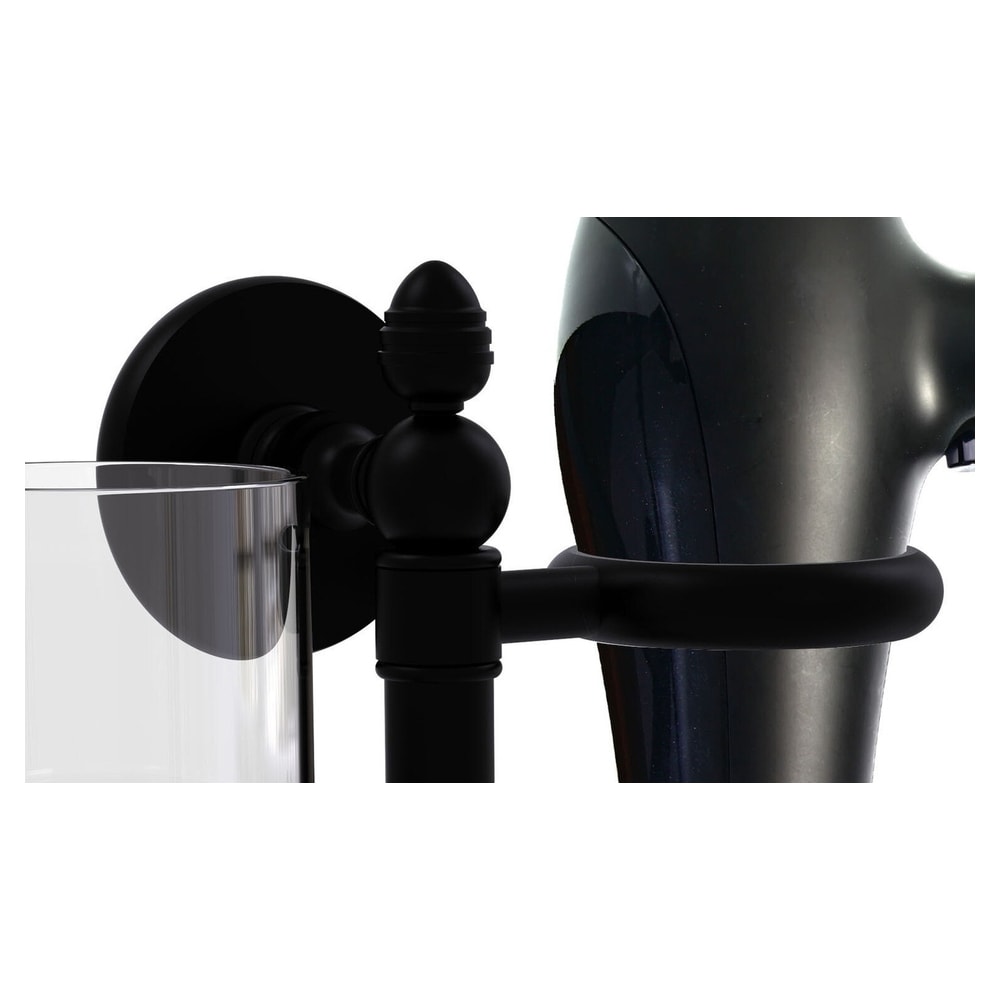 Set de accesorios de baño decorativos en negro mate de Allied Brass 2 piezas Prestige Skyline, incluye barra de toallas.