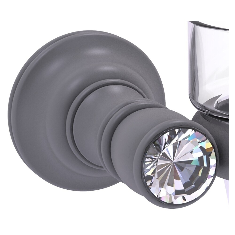 Juego de Accesorios de Baño Decorativo en Gris Mate con Cristales de Carolina de 2 Piezas incluidos