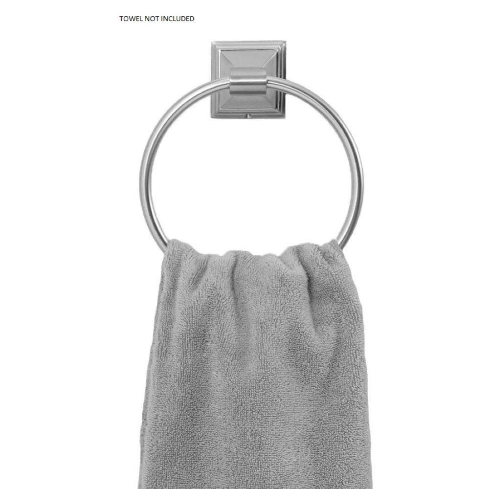 Juego de accesorios para baño ARISTA de 3 piezas en níquel satinado - Barra de toalla, portarrollos de papel higiénico, argolla para toallaLeonard, incluido BA1702-3PCSET-SN