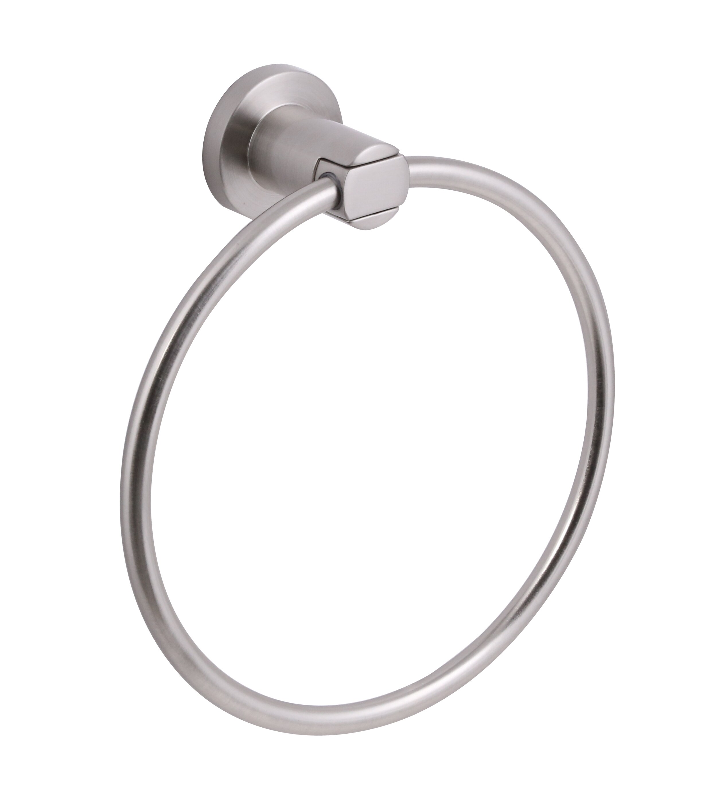 Juego de accesorios de baño decorativos de 4 piezas en níquel satinado Eastport, Incluye barra de toallas, porta papel higiénico, argolla para toallas y gancho para batas