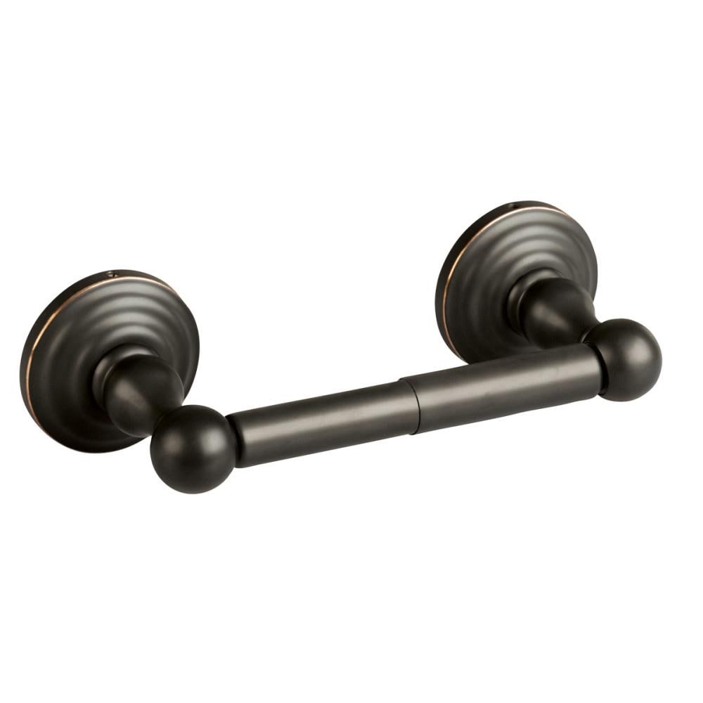 Set de accesorios de baño decorativos Calisto en bronce frotado con aceite de 4 piezas de Design House: Barra de toalla, portarrollos, aro de toalla y gancho para batas incluidos 188649