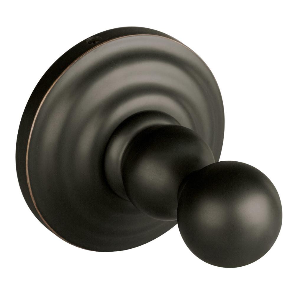 Set de accesorios de baño decorativos Calisto en bronce frotado con aceite de 4 piezas de Design House: Barra de toalla, portarrollos, aro de toalla y gancho para batas incluidos 188649