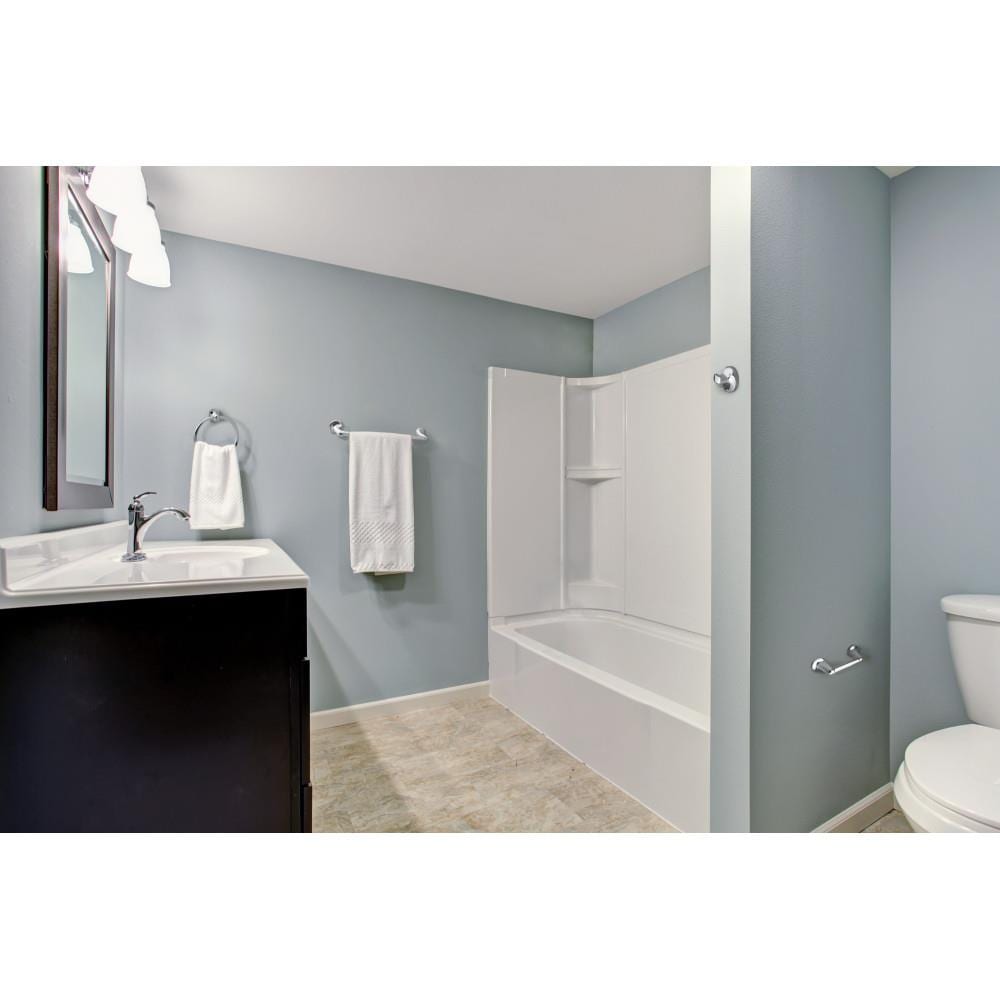 Juego de Accesorios Decorativos para Baño de 4 Piezas Alta Bay en Cromo Pulido, que incluye Barra de Toalla, Porta Papel Higiénico, Argolla para Toalla y Gancho para Bata