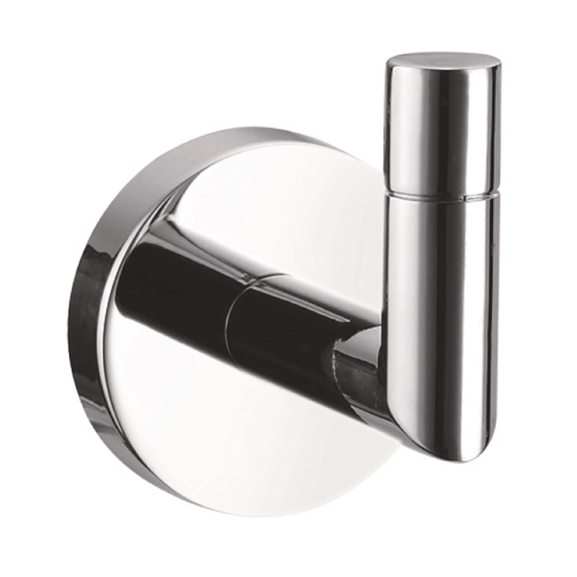 Juego de accesorios de baño decorativos de 4 piezas en cromo pulido para baño Graz de Design House - Incluye barra de toallas, portarrollos, argolla de toalla y gancho para batas