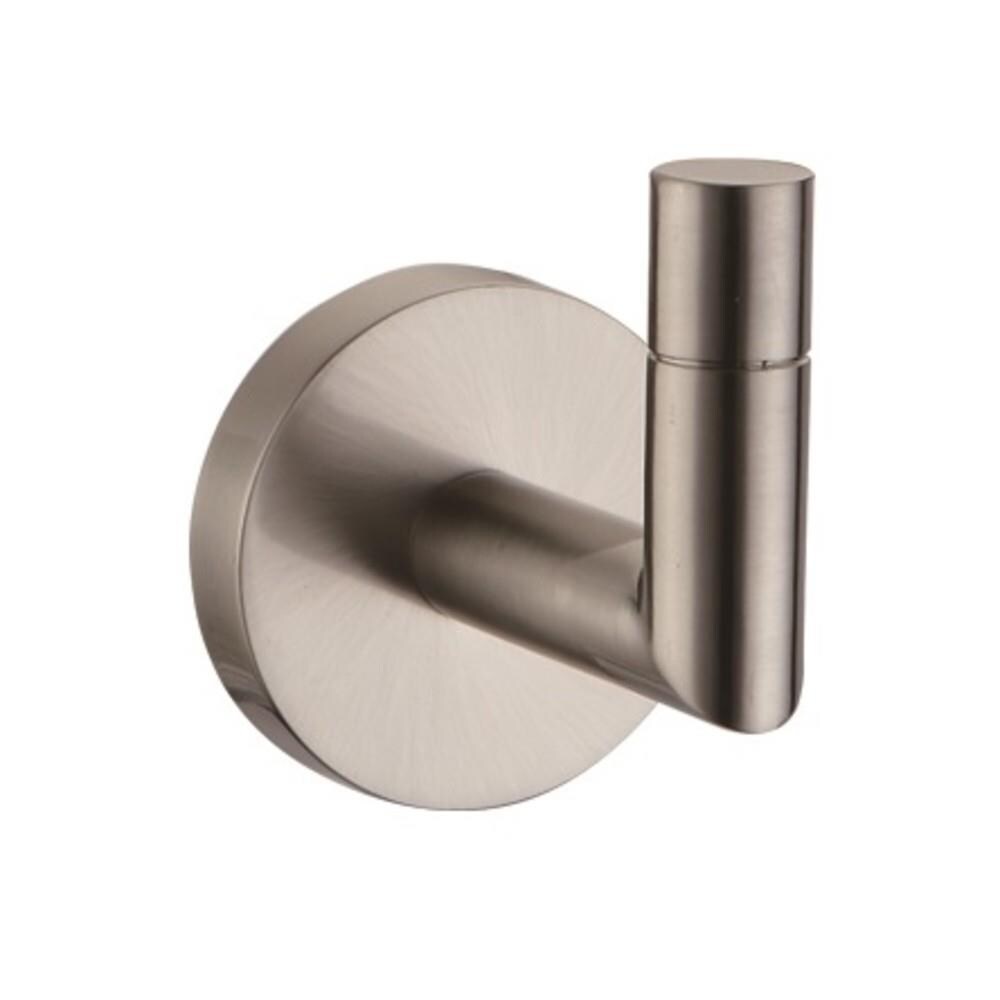 Juego de accesorios decorativos para baño de níquel satinado Graz de 4 piezas de Design House - Barra de toalla, portarrollos, argolla portatoallas y gancho para batas incluidos 188722