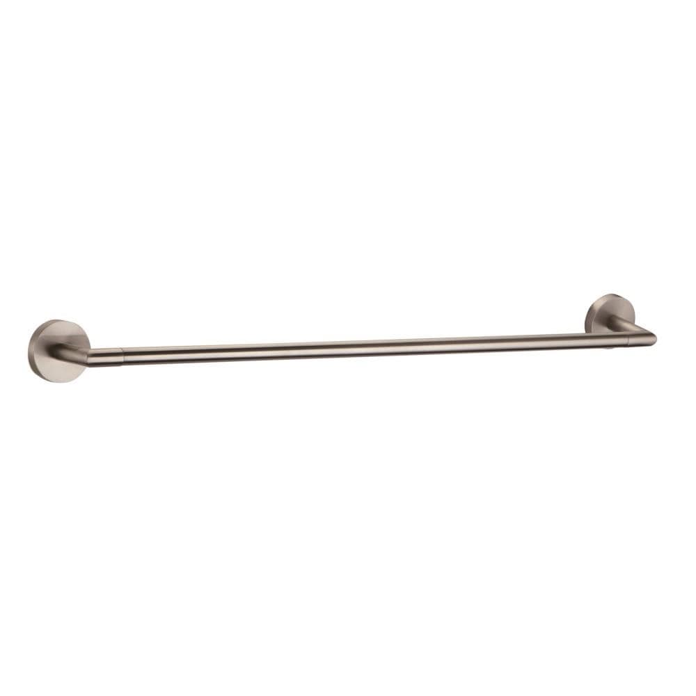 Juego de accesorios decorativos para baño de níquel satinado Graz de 4 piezas de Design House - Barra de toalla, portarrollos, argolla portatoallas y gancho para batas incluidos 188722
