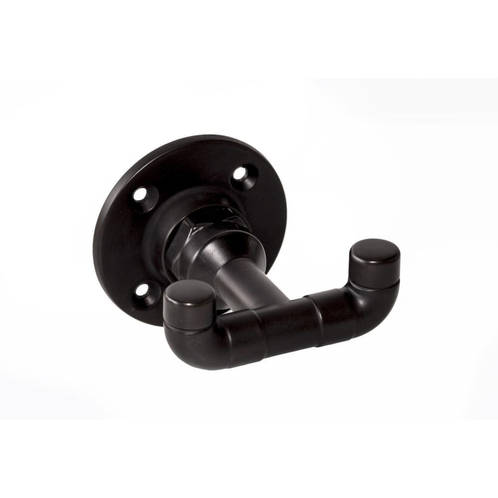 Set de accesorios decorativos para baño en negro satinado Kimball de 4 piezas - Barra para toallas, porta rollo de papel higiénico, argolla para toalla, gancho para batas incluidos 188581.