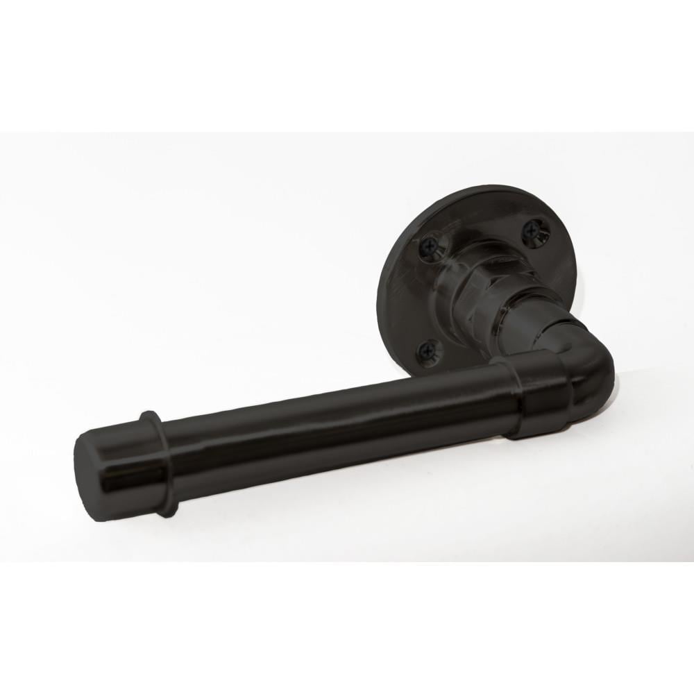 Set de accesorios decorativos para baño en negro satinado Kimball de 4 piezas - Barra para toallas, porta rollo de papel higiénico, argolla para toalla, gancho para batas incluidos 188581.