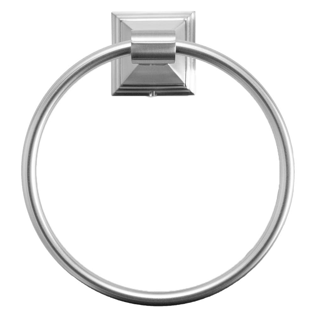 Juego de accesorios decorativos para baño de níquel cepillado ARISTA de 4 piezas - Incluye toallero, portarrollos, anillo para toallas y gancho para batas