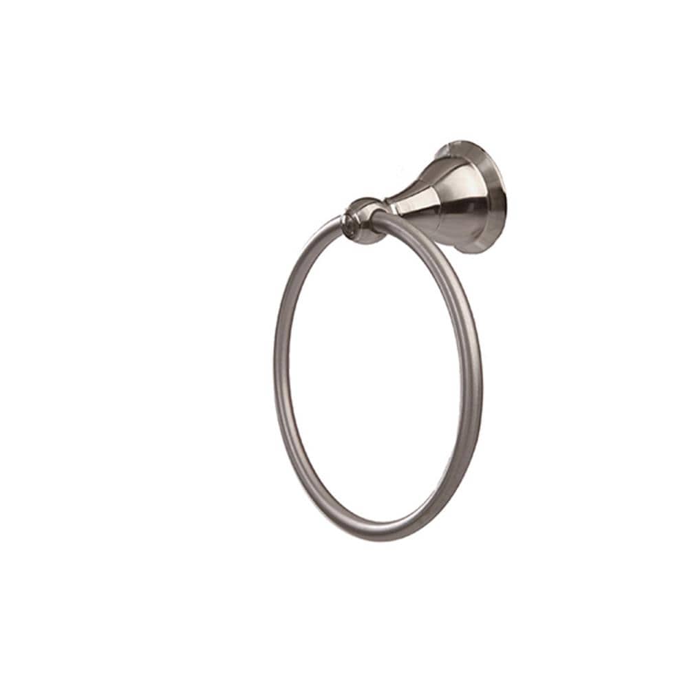 Juego de accesorios decorativos para baño en níquel cepillado de 4 piezas ARISTA Summit: barra para toallas, porta papel higiénico, argolla para toallas y gancho para batas incluidos 3602-4SET CP-BN