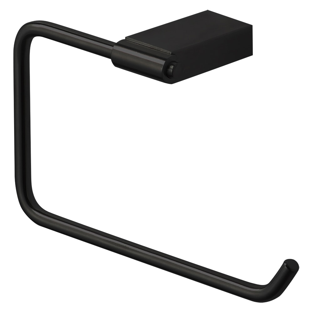 Juego de Accesorios de Baño Decorativos Transolid Maddox Negro de 4 Piezas - Incluye Barra de Toallas, Portarrollos de Papel, Argolla de Toalla y Gancho para Bata KA-MDX-4-BK