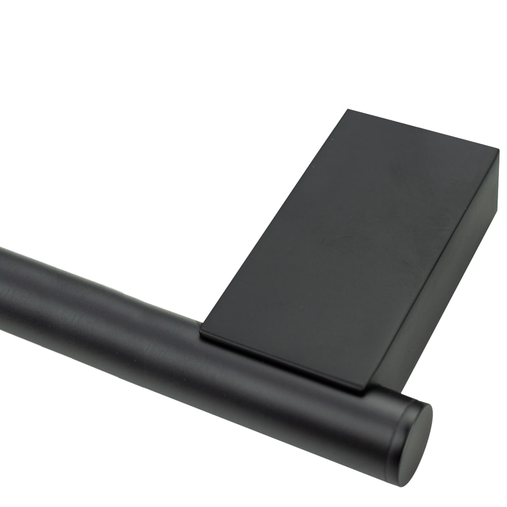 Juego de Accesorios de Baño Decorativos Transolid Maddox Negro de 4 Piezas - Incluye Barra de Toallas, Portarrollos de Papel, Argolla de Toalla y Gancho para Bata KA-MDX-4-BK