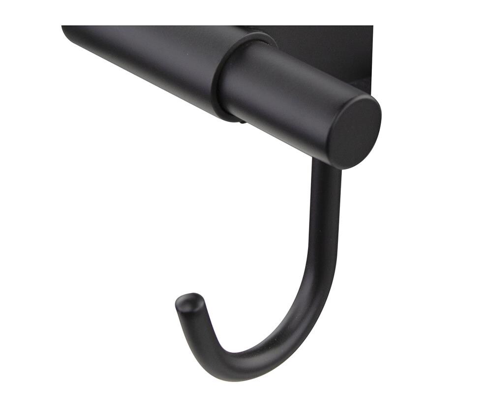 Juego de Accesorios de Baño Decorativos Transolid Maddox Negro de 4 Piezas - Incluye Barra de Toallas, Portarrollos de Papel, Argolla de Toalla y Gancho para Bata KA-MDX-4-BK