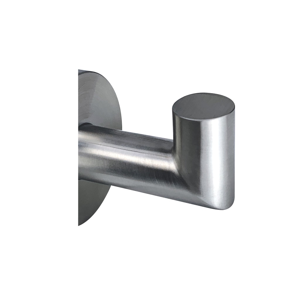 Juego de accesorios de baño decorativos de acero inoxidable cepillado de 3 piezas Turín Transolid: barra de toallas, porta papel higiénico, argolla de toallas y gancho para bata incluido.