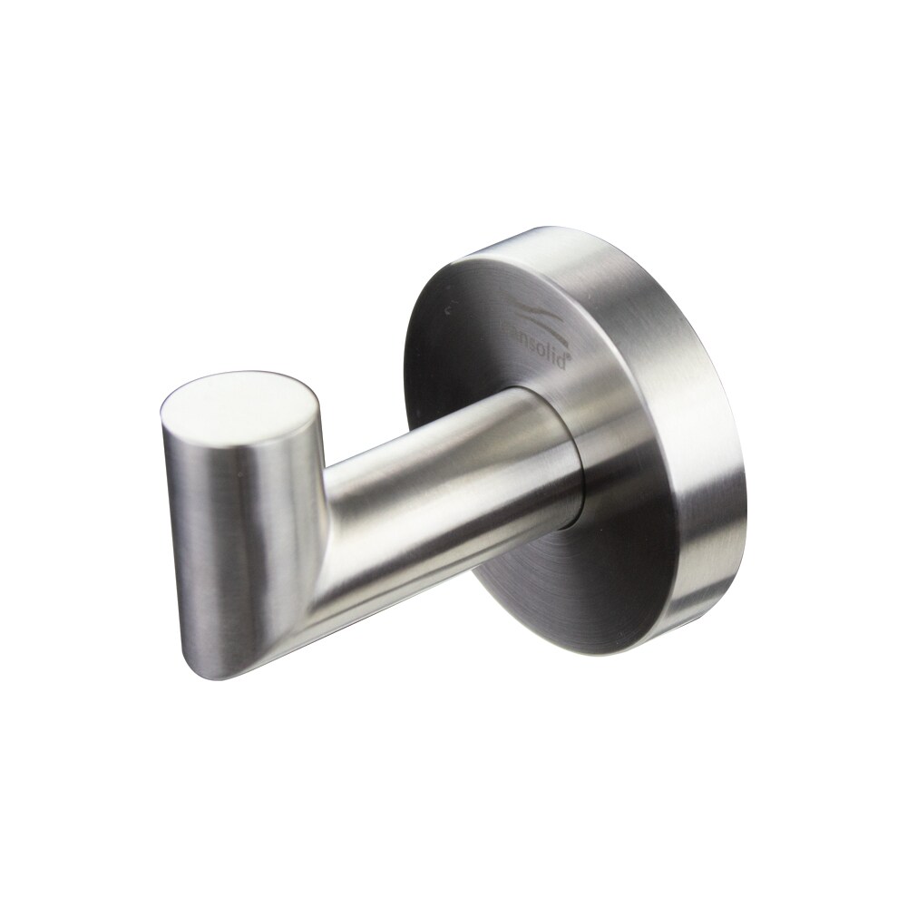 Juego de accesorios de baño decorativos de acero inoxidable cepillado de 3 piezas Turín Transolid: barra de toallas, porta papel higiénico, argolla de toallas y gancho para bata incluido.