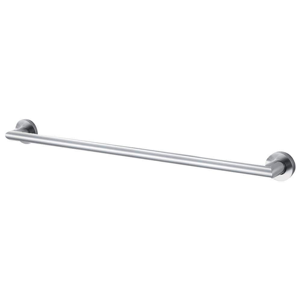 Juego de accesorios de baño decorativos de acero inoxidable cepillado de 3 piezas Turín Transolid: barra de toallas, porta papel higiénico, argolla de toallas y gancho para bata incluido.
