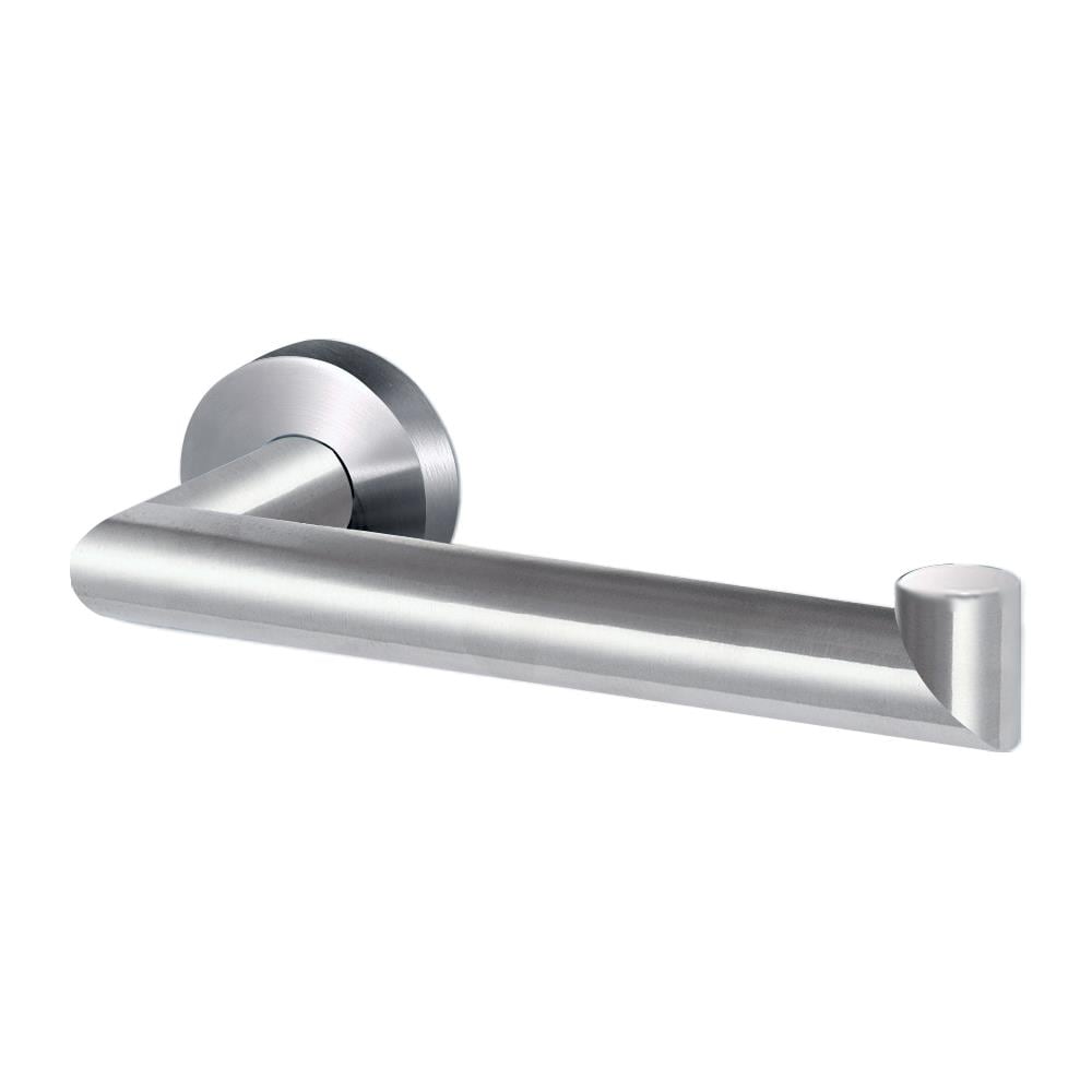 Juego de accesorios de baño decorativos de acero inoxidable cepillado de 3 piezas Turín Transolid: barra de toallas, porta papel higiénico, argolla de toallas y gancho para bata incluido.