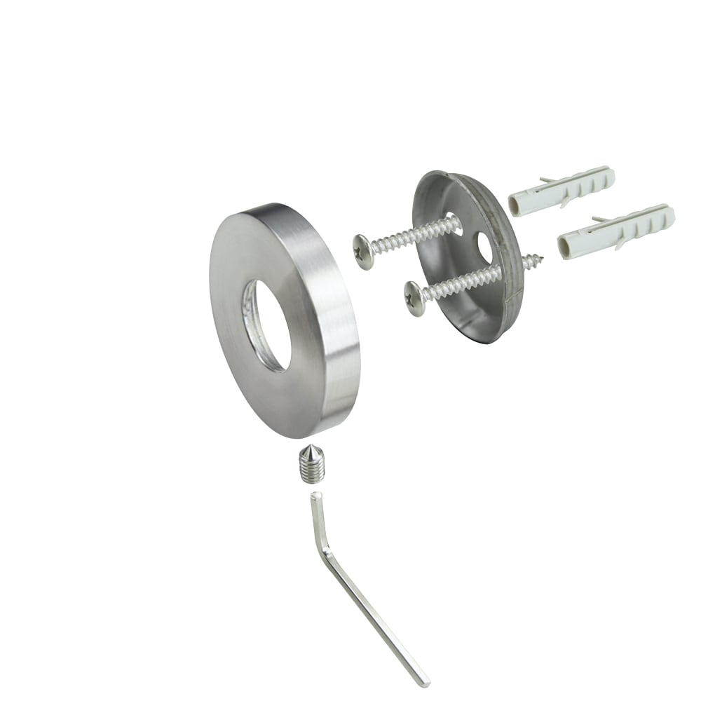 Juego de accesorios de baño decorativos de acero inoxidable cepillado de 3 piezas Turín Transolid: barra de toallas, porta papel higiénico, argolla de toallas y gancho para bata incluido.