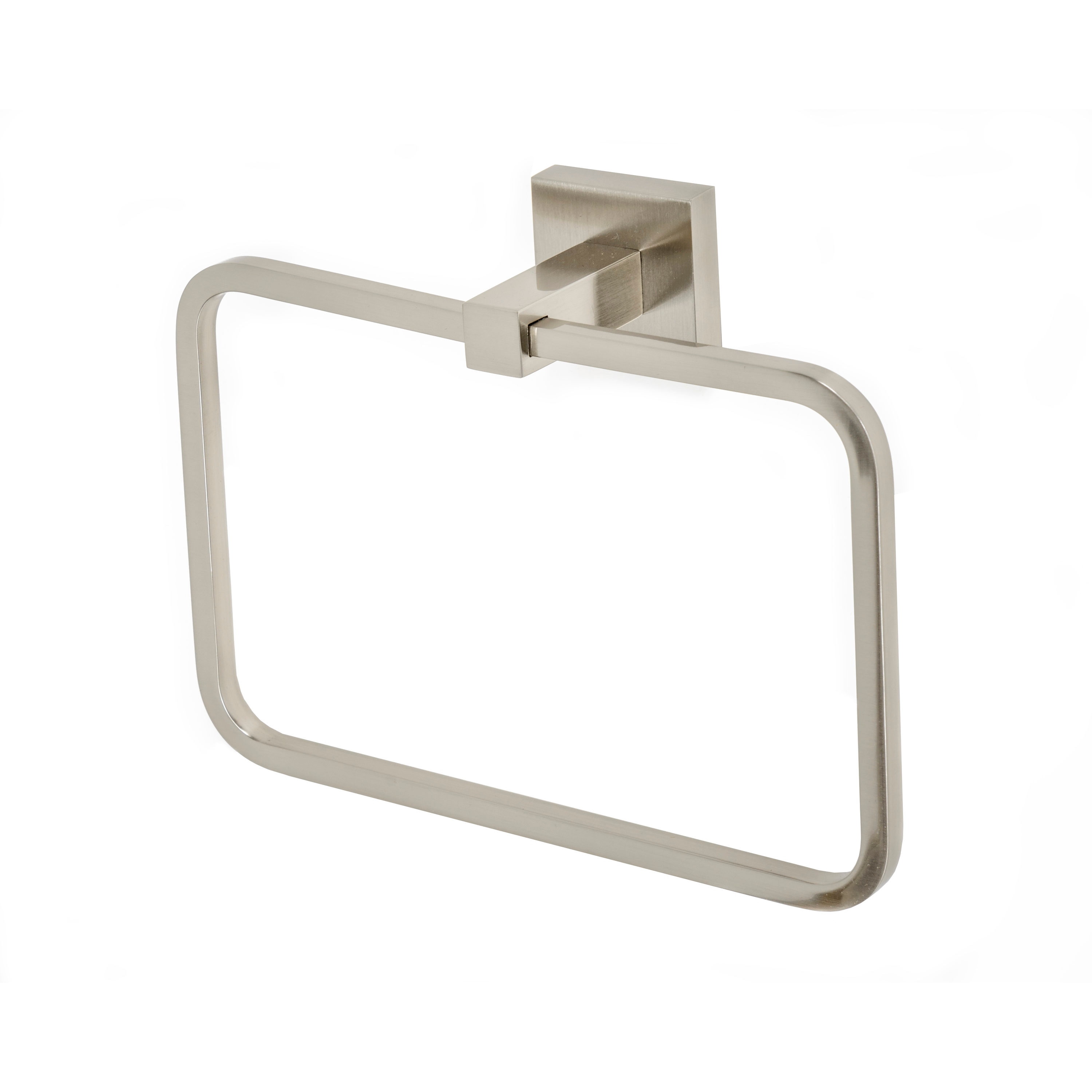 Juego de accesorios decorativos para baño estilo Capri de níquel cepillado de 4 piezas - Barra para toallas, porta papel higiénico, gancho para batas incluidos