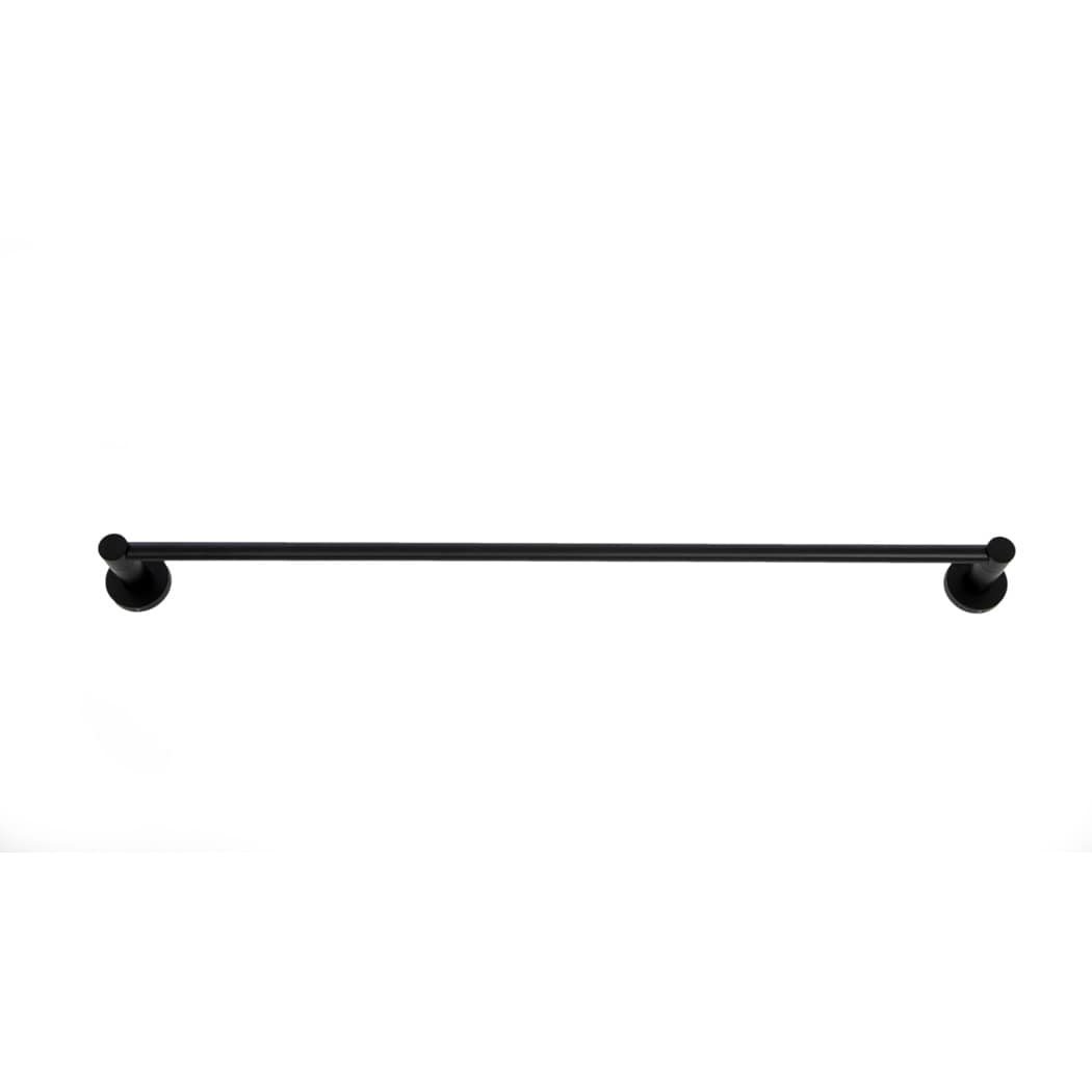 Juego de accesorios de baño decorativos en acabado negro mate de 4 piezas Florencia incluye barra para toallas, porta papel higiénico y gancho para batas FL4SET