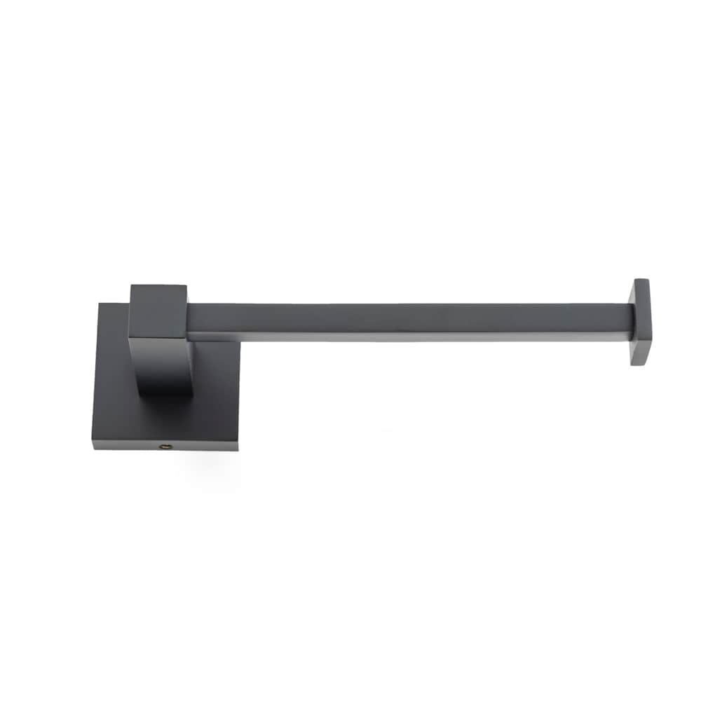 Juego de accesorios para baño en negro mate Trieste de 3 piezas: barra de toalla, porta papel higiénico, argolla de toalla, gancho para batas incluidos TR3SET